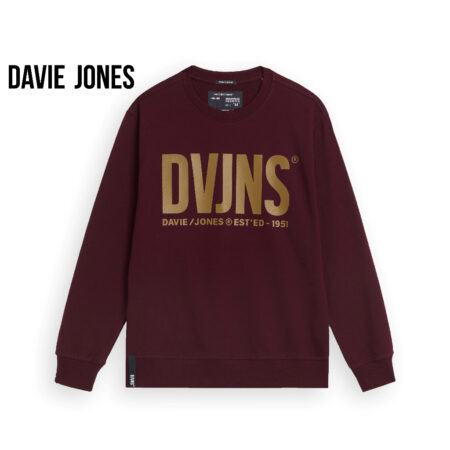 DAVIE JONES เสื้อสเวตเตอร์ ทรง Regular Fit พิมพ์ลายโลโก้